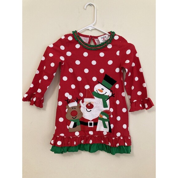 Counting Daisies Girls Christmas Dress - Picture 1 of 12